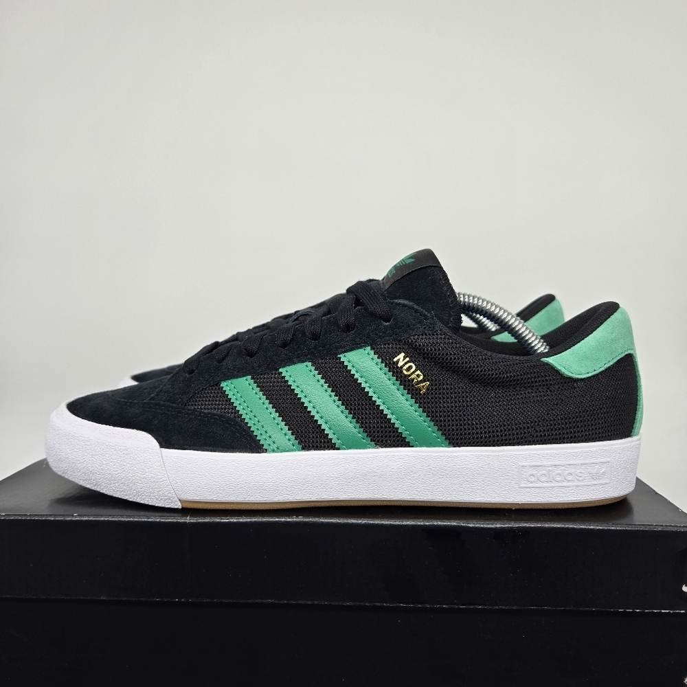 New adidas Nora 'Black Court Green' Men's Suede Shoes Size 10